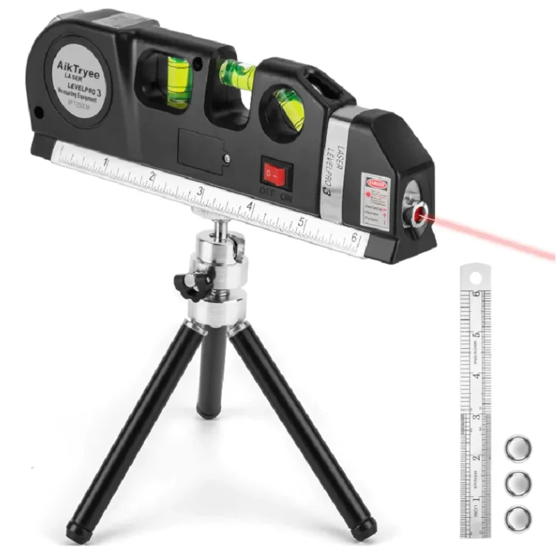 

Лазерный нивелир линейный Инструмент Многофункциональная лента Линейка 4 в 1 вертикальный горизонтальный инфракрасный перекрестный линейный лазерный уровень измерительный инструмент