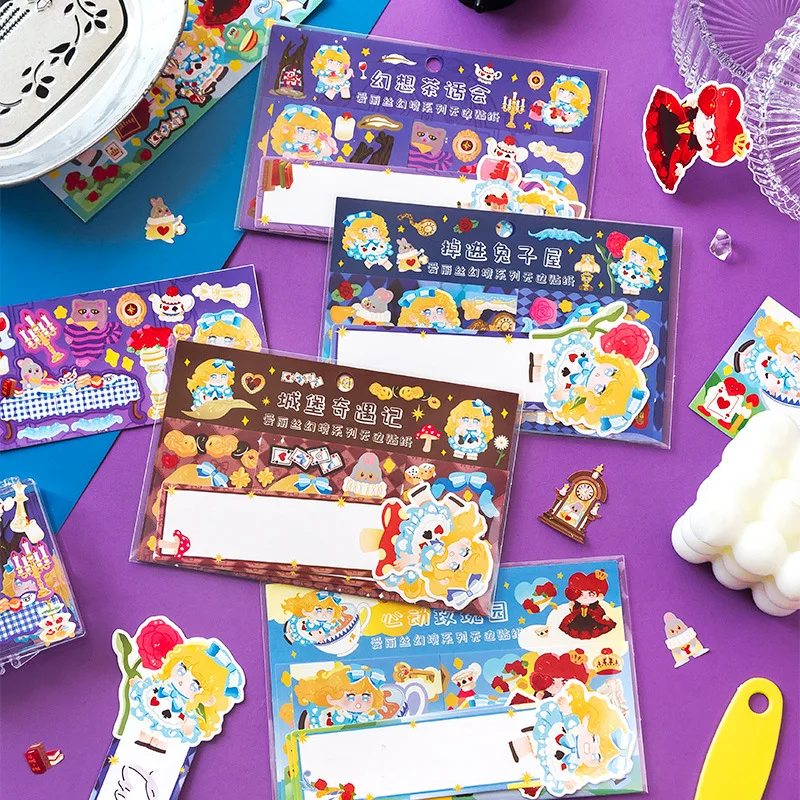 MOHAMM4pcs Alice's Wonderland Retro Fairy Tale Stickers and Bookmark for Scrapbooking DIY Decorative Material Collage Journaling
MOHAMM4pcs Alice's Wonderland Retro Fairy Tale Stickers and Bookmark for Scrapbooking DIY Decorative Material Collage Journaling