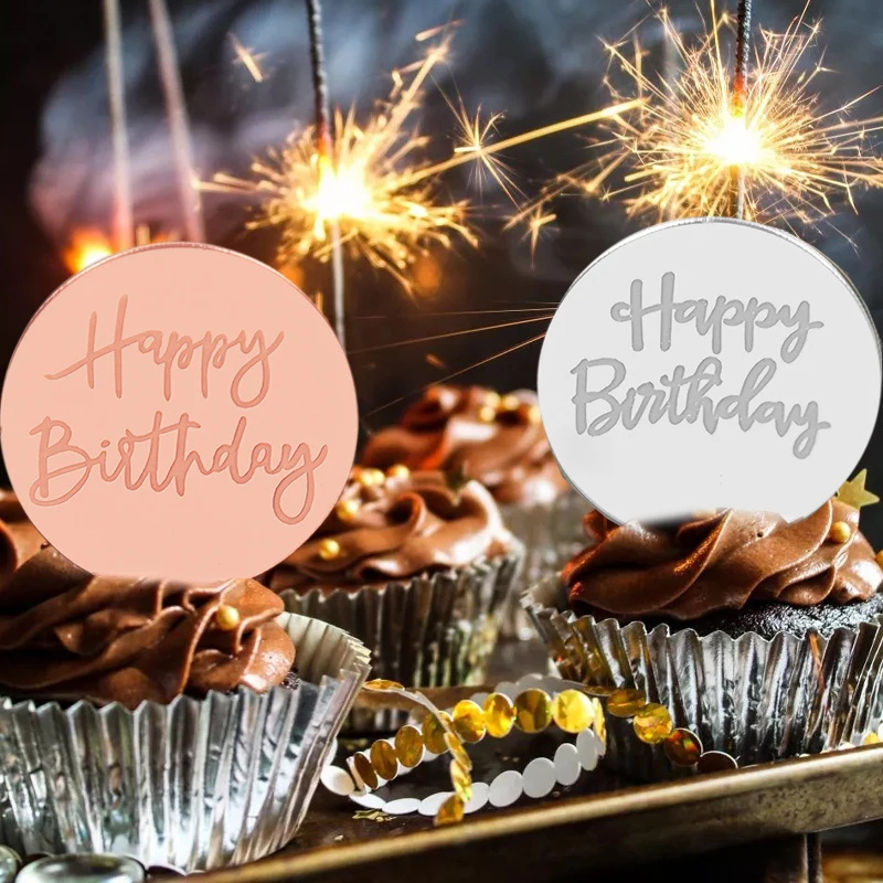 5/10pcs Rose Gold Happy Birthday Cake Topper Acrylic Circle Cupcake Toppers for Birthday Party Dessert DIY Decoration Supplies
5/10pcs Rose Gold Happy Birthday Cake Topper Acrylic Circle Cupcake Toppers for Birthday Party Dessert DIY Decoration Supplies