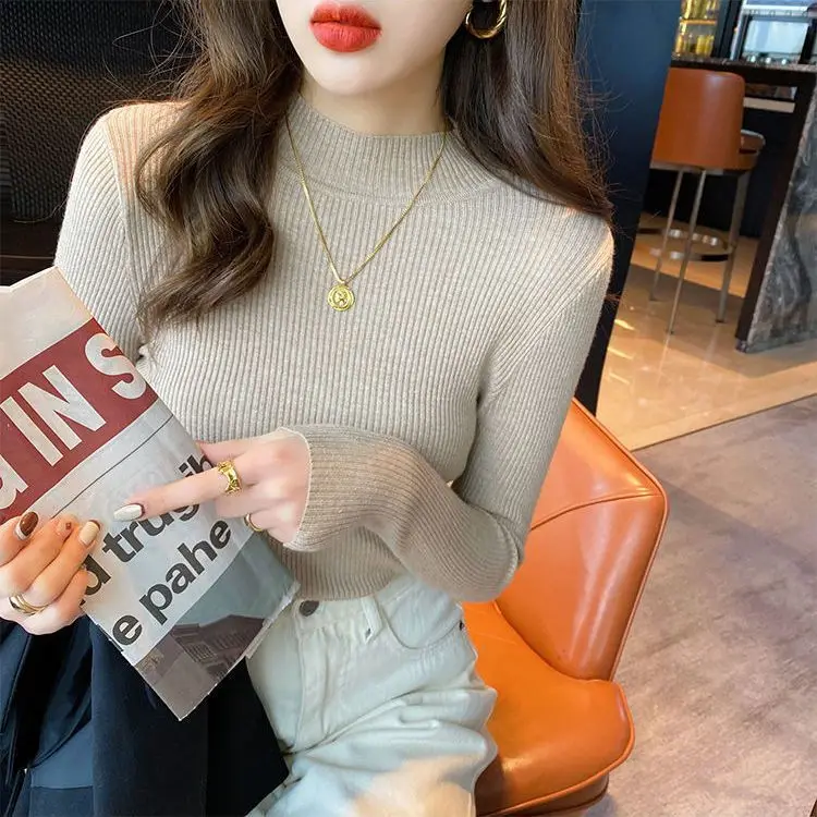 Warm Half High Collar Sweater for Women Knitted Pullover Tops Spring Autumn Winter Bottoming Sweaters Pull Femme Pullovers T83
Warm Half High Collar Sweater for Women Knitted Pullover Tops Spring Autumn Winter Bottoming Sweaters Pull Femme Pullovers T83