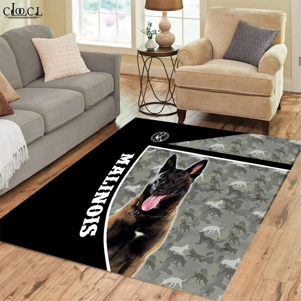 

CLOOCL Fashion Animals Carpet Animal Dog Malinois Camo Splicing 3D Printed Carpets for Living Room Indoor Doormats Area Rug