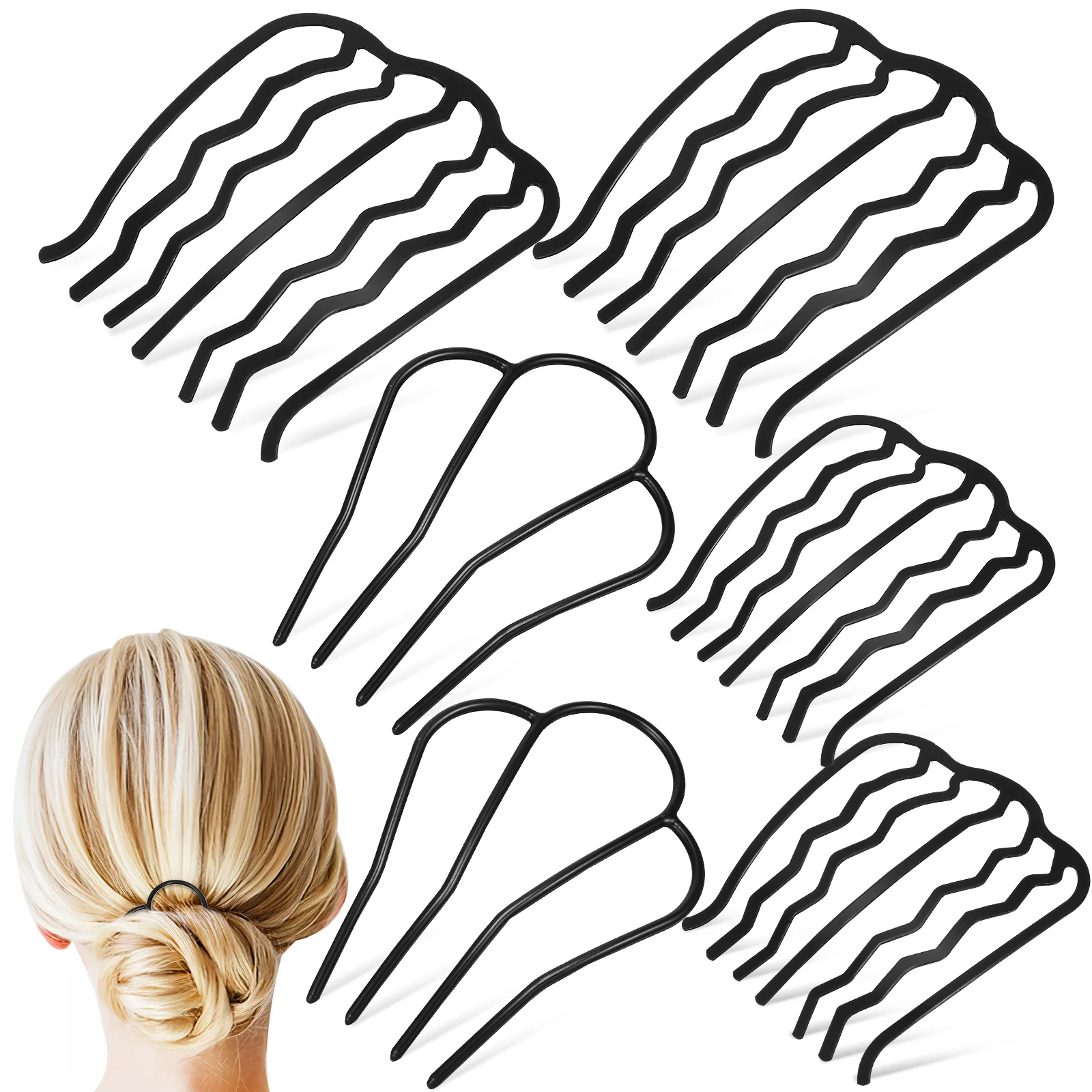 

6 Pcs Hair Clip Small Combs Side Boutique For Women Decorative Pin Metal Fork Updo Tools