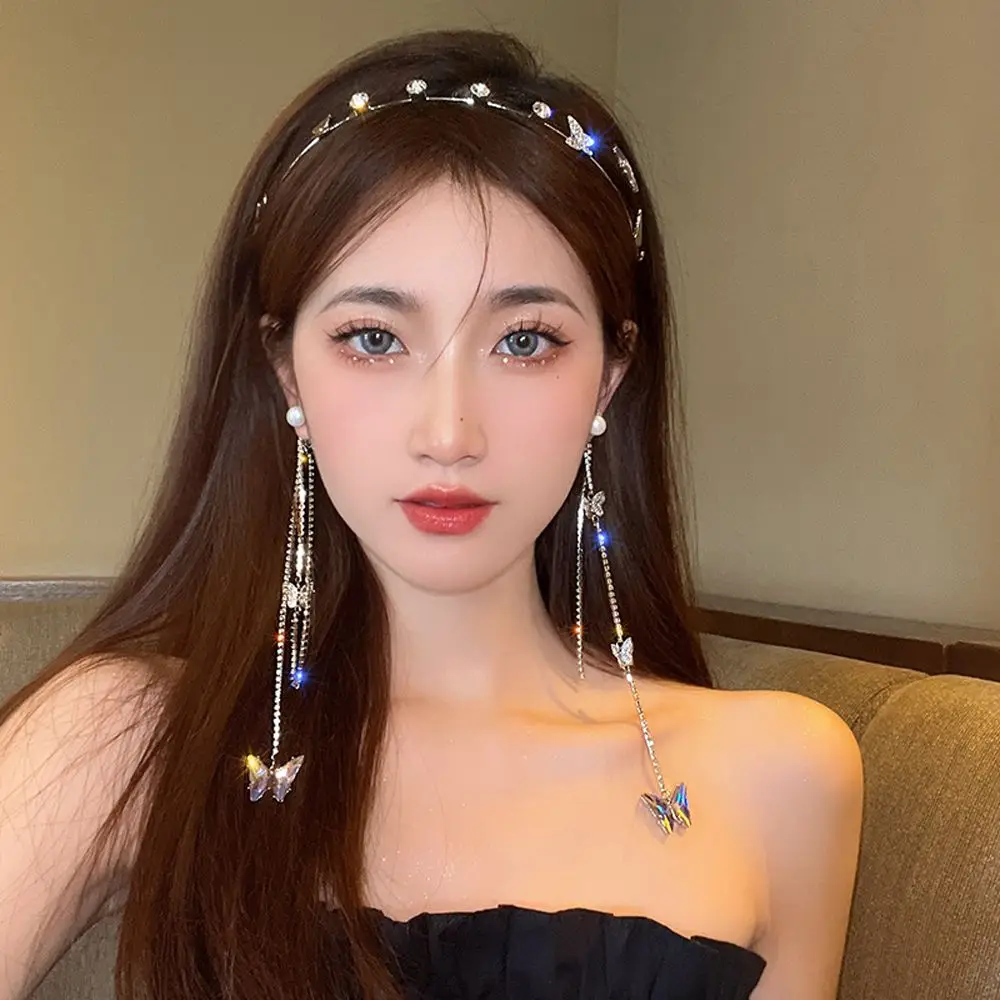 Luxury Butterfly Shiny Rhinestone Long Tassel Chain Headband Women Temperament Crystal Hair Chain Headdress Accessories
Luxury Butterfly Shiny Rhinestone Long Tassel Chain Headband Women Temperament Crystal Hair Chain Headdress Accessories