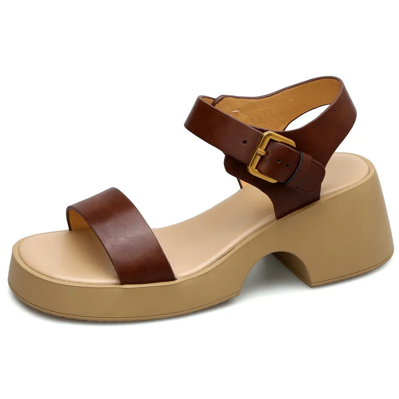 ENMAYER Shoes 2023 New Retro Ladies Casual Summer Shoes Buckle Genuine Leather Sandals Woman Thick High Heels Platform Sandals
ENMAYER Shoes 2023 New Retro Ladies Casual Summer Shoes Buckle Genuine Leather Sandals Woman Thick High Heels Platform Sandals