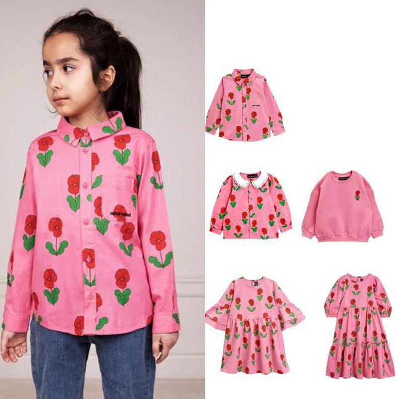 Children's Summer MiniR Set Cartoon Flowers Dress Shirts Pullover Girls Casual Short Sleeve/long Sleeve Loose Red Tops 2022
Children's Summer MiniR Set Cartoon Flowers Dress Shirts Pullover Girls Casual Short Sleeve/long Sleeve Loose Red Tops 2022