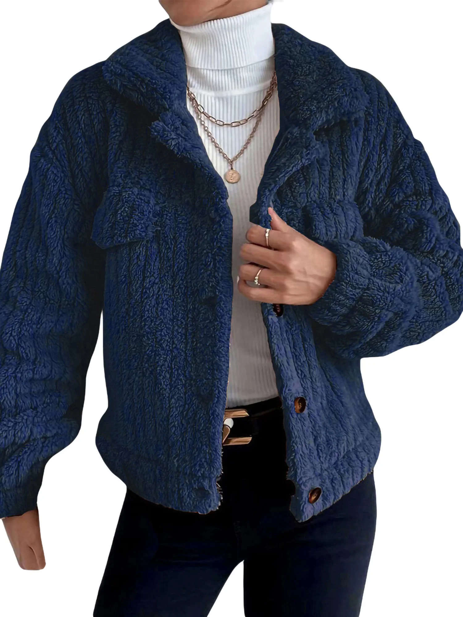Women s Winter Plush Corduroy Jacket Long Sleeve Lapel Neck Button Closure Chunky Warm Coat Tops Outwear
Women s Winter Plush Corduroy Jacket Long Sleeve Lapel Neck Button Closure Chunky Warm Coat Tops Outwear