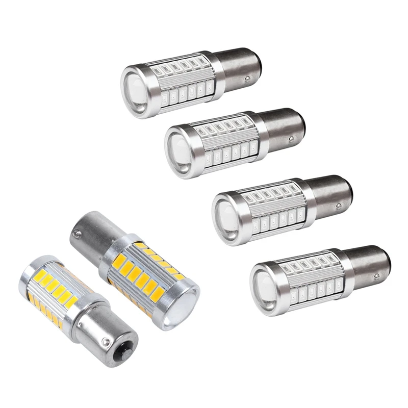 6Pcs Car Light :4Pcs 1157 P21/5W Bay15d Super Bright 33 Smd 5630 5730 Led Auto Brake Lights Fog Lamp Bulbs & 2Pcs Amber 1156PY B
6Pcs Car Light :4Pcs 1157 P21/5W Bay15d Super Bright 33 Smd 5630 5730 Led Auto Brake Lights Fog Lamp Bulbs & 2Pcs Amber 1156PY B