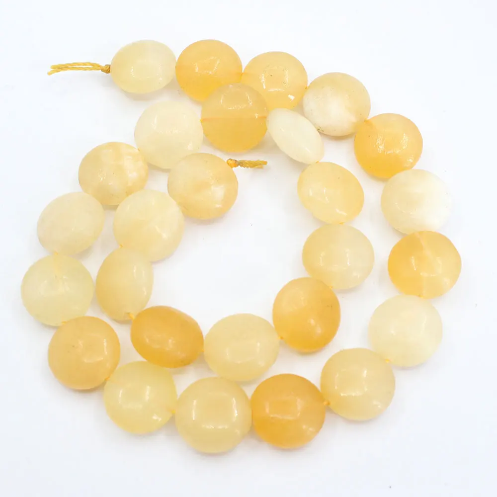 APDGG 15MM Natural Yellow Jade Smooth Coin Shape Loose Beads 15.5" Strand For Necklace Jewelry Making DIY
APDGG 15MM Natural Yellow Jade Smooth Coin Shape Loose Beads 15.5" Strand For Necklace Jewelry Making DIY