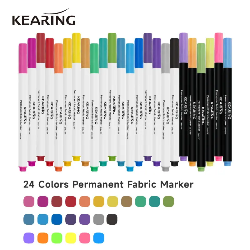 Kearing Fabric Marker Pen 24 Colors Permanent Art Paint Markers for Clothes Canvas T-shirt Shoes Pen School Student Stationery
Kearing Fabric Marker Pen 24 Colors Permanent Art Paint Markers for Clothes Canvas T-shirt Shoes Pen School Student Stationery