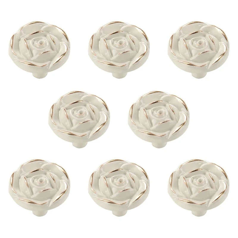 8Pcs Antique Rose Flower Cabinet Knobs, Vintage Kitchen Shabby Chic Zinc Alloy White Drawer Pull Handles For Dresser
8Pcs Antique Rose Flower Cabinet Knobs, Vintage Kitchen Shabby Chic Zinc Alloy White Drawer Pull Handles For Dresser