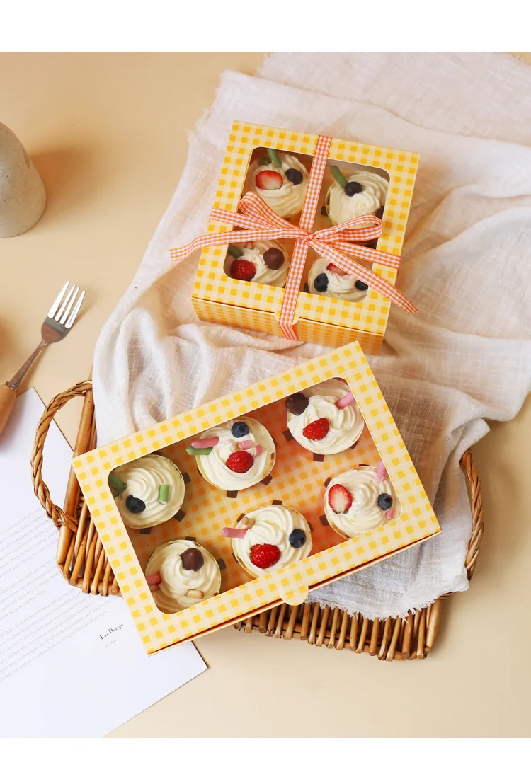 4/6 Insert Yellow Lattice Cupcake Paper Box Dessert Muffin Mousse Egg Tart Package Wedding Engagement Packaging 100pcs/lot
4/6 Insert Yellow Lattice Cupcake Paper Box Dessert Muffin Mousse Egg Tart Package Wedding Engagement Packaging 100pcs/lot