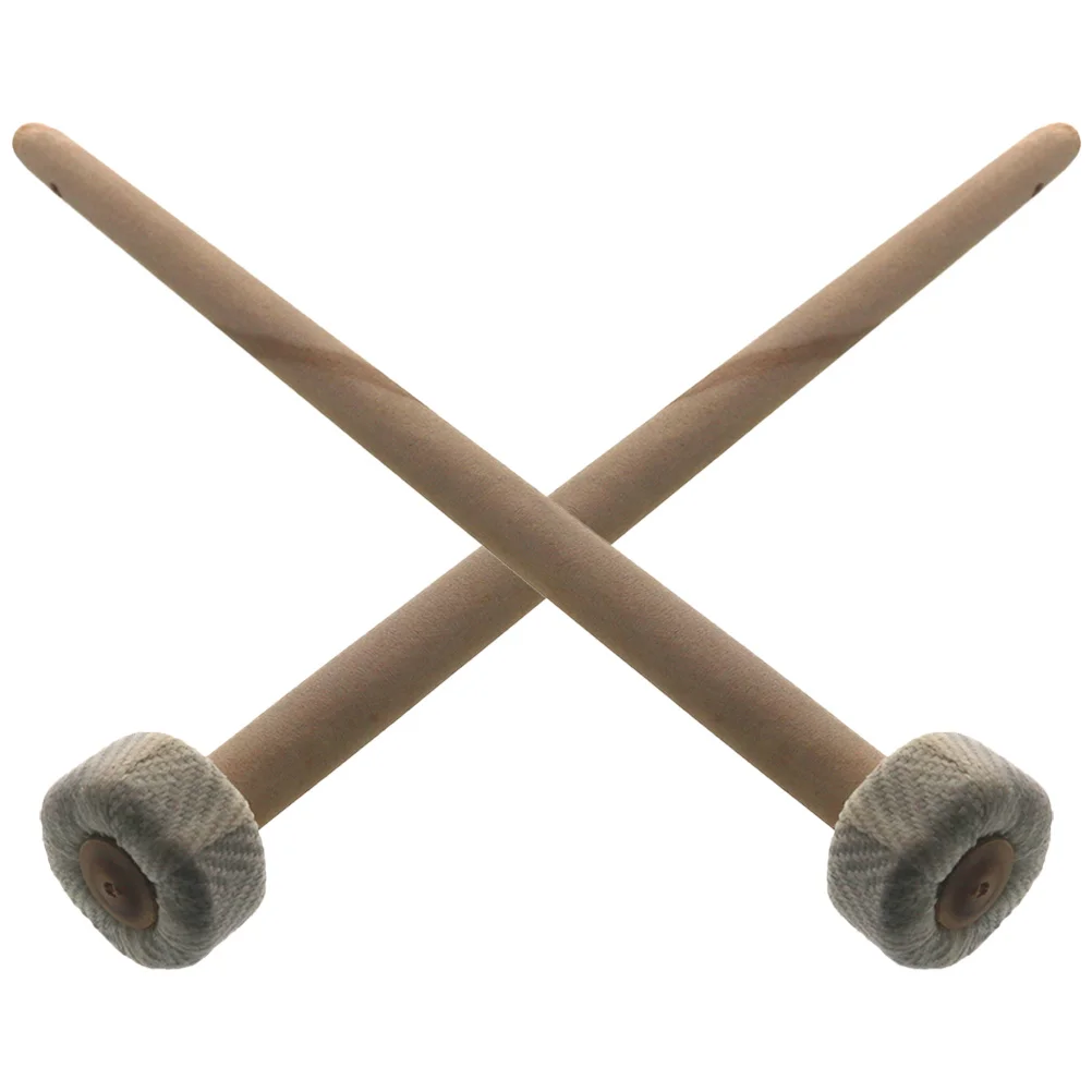 

2 Pcs Trumpet Accessories Percussion Gong Mallets Wooden Cotton-head Linen Hammer Parts