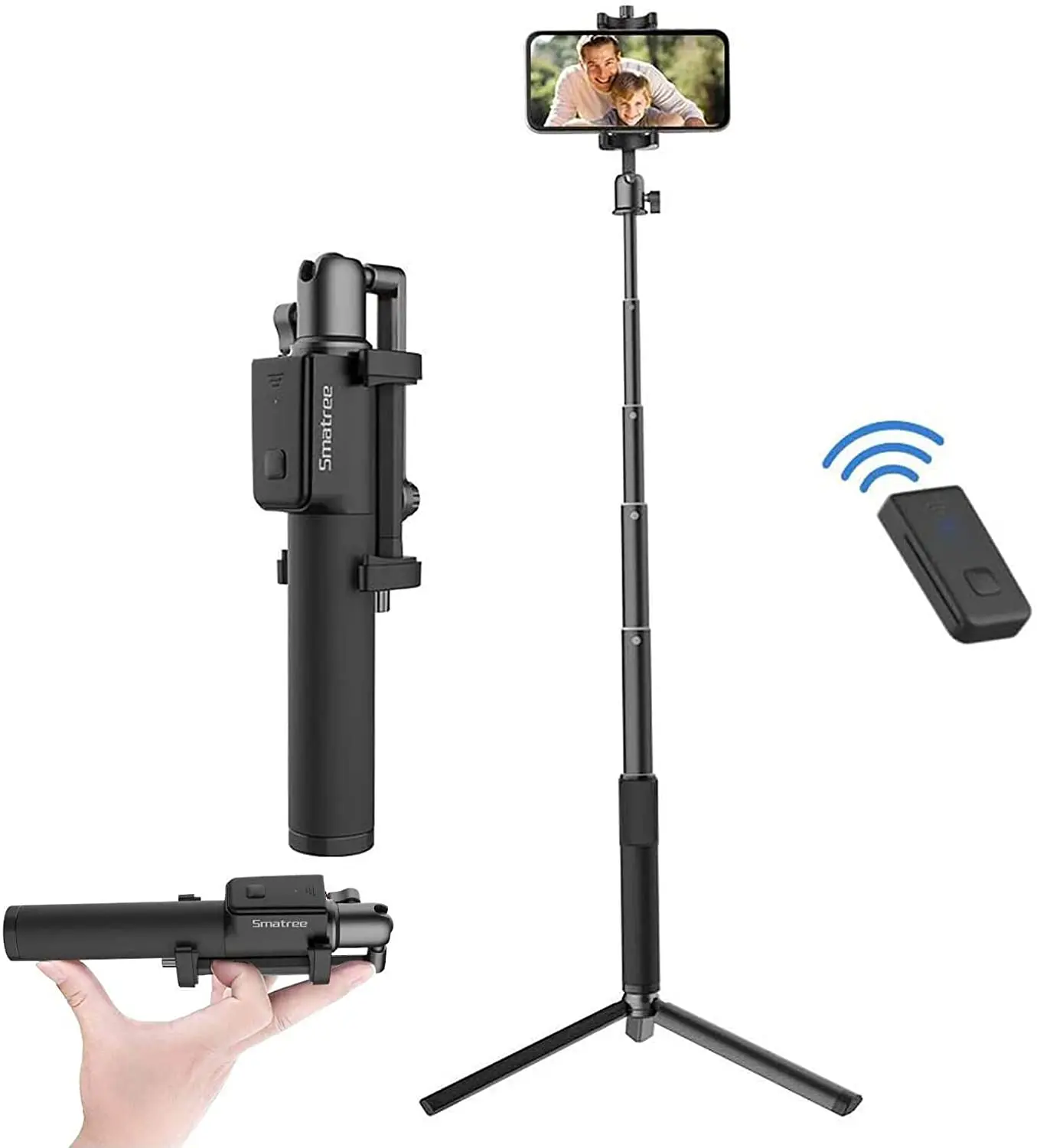 Smatree Selfie Stick, Extendable Tripod Stand with Wireless Remote Shutter Compatible with iPhone 12/12 Pro/ 11/11 Pro/ 11 Pro 
Smatree Selfie Stick, Extendable Tripod Stand with Wireless Remote Shutter Compatible with iPhone 12/12 Pro/ 11/11 Pro/ 11 Pro