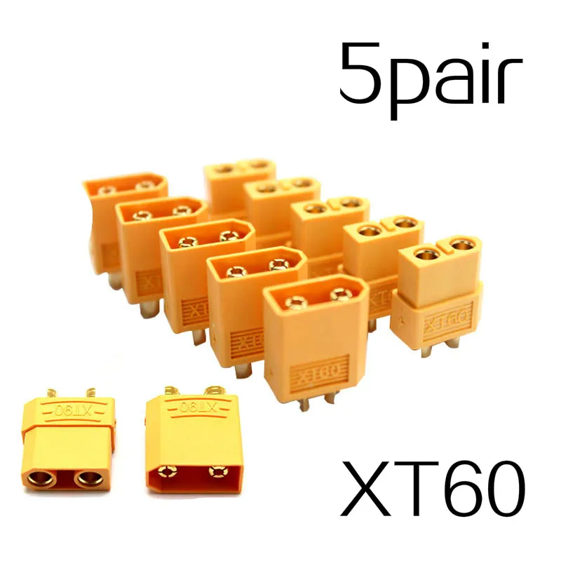 Wholesale 5 Pair Of XT60 XT-60 Male Female Bullet Connectors Plugs For RC Lipo Battery Quadcopter Multicopter
Wholesale 5 Pair Of XT60 XT-60 Male Female Bullet Connectors Plugs For RC Lipo Battery Quadcopter Multicopter