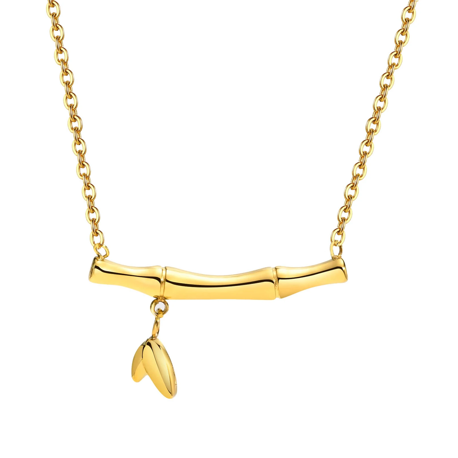 Bamboo Necklace With Leaf Dangling, Stainless Steel Charms Gift for Women Girlfriend and Wife/mom
Bamboo Necklace With Leaf Dangling, Stainless Steel Charms Gift for Women Girlfriend and Wife/mom