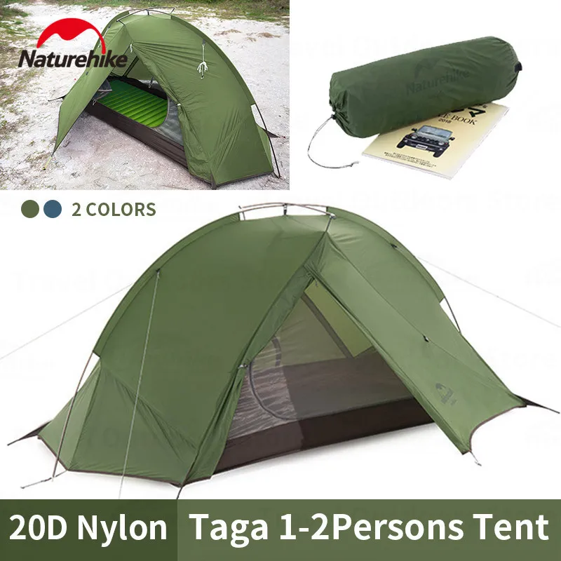 

Палатка Naturehike Taga 20D нейлоновая для кемпинга, портативная Ультралегкая палатка для пикника на 1-2 человек, из алюминиевого сплава, стержень ...