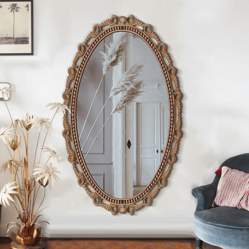 Vintage Decorative Wall Mirrors Entrance House Hall Oval Hanging Cosmetic Mirror Wooden Crafts Espelho Decoration Home XY50dm
Vintage Decorative Wall Mirrors Entrance House Hall Oval Hanging Cosmetic Mirror Wooden Crafts Espelho Decoration Home XY50dm