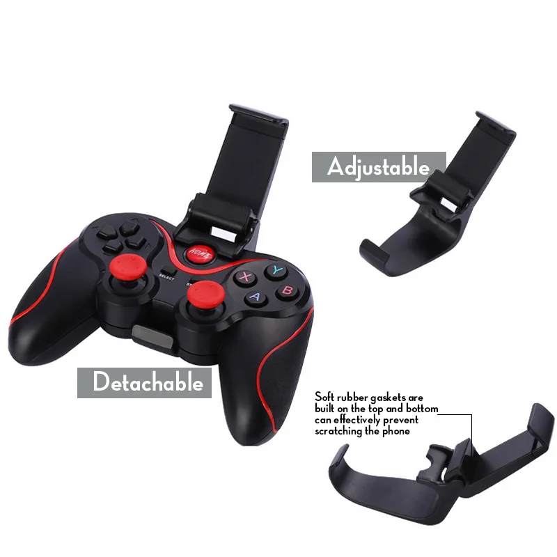 T3 X3 Wireless Joystick Gamepad PC Game Controller Support Bluetooth BT3.0 Joystick for Mobile Phone Tablet TV Box Holder
T3 X3 Wireless Joystick Gamepad PC Game Controller Support Bluetooth BT3.0 Joystick for Mobile Phone Tablet TV Box Holder