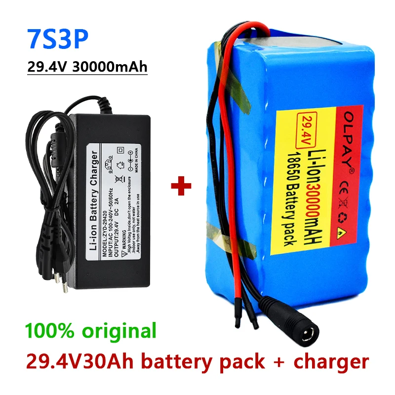 29.4V 30Ah 7s3p 18650 battery lithium battery 24v 30000mAh electric bicycle moped electric lithium ion Battery pack + 2A Charger
29.4V 30Ah 7s3p 18650 battery lithium battery 24v 30000mAh electric bicycle moped electric lithium ion Battery pack + 2A Charger