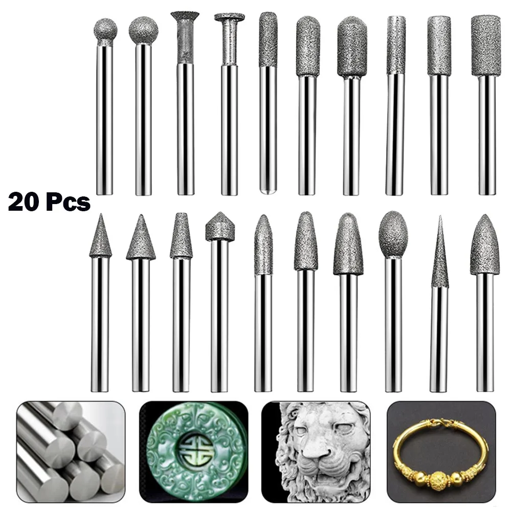 20pcs Grinding Head Grinding Head 60mm / 2.36Inch Carbide Diamond Set Silver Glass Jade Stones And Hard Objects
20pcs Grinding Head Grinding Head 60mm / 2.36Inch Carbide Diamond Set Silver Glass Jade Stones And Hard Objects