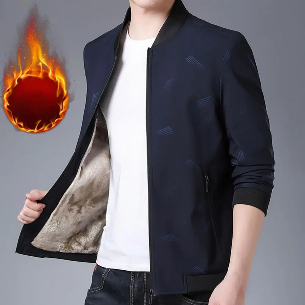 Trendy Winter Jacket Thickened Business Jacket Zipper Closure Autumn Winter Men Fleece Lined Jacket Coat Cold Resistant
Trendy Winter Jacket Thickened Business Jacket Zipper Closure Autumn Winter Men Fleece Lined Jacket Coat Cold Resistant