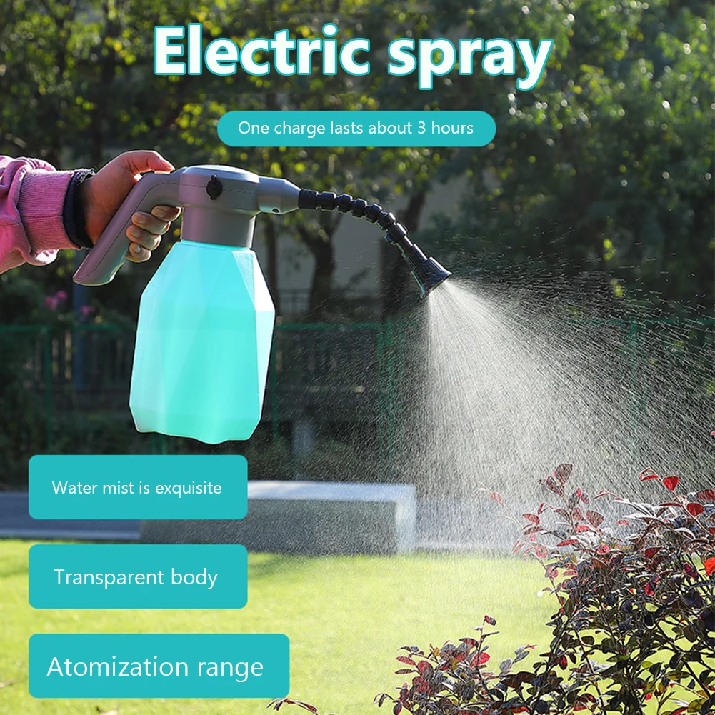 

2L Electric Spray Bottle USB Rechargeable Automatic Watering Can Adjustable Nozzle Plant Mister Sprayer Garden Irrigation Tool