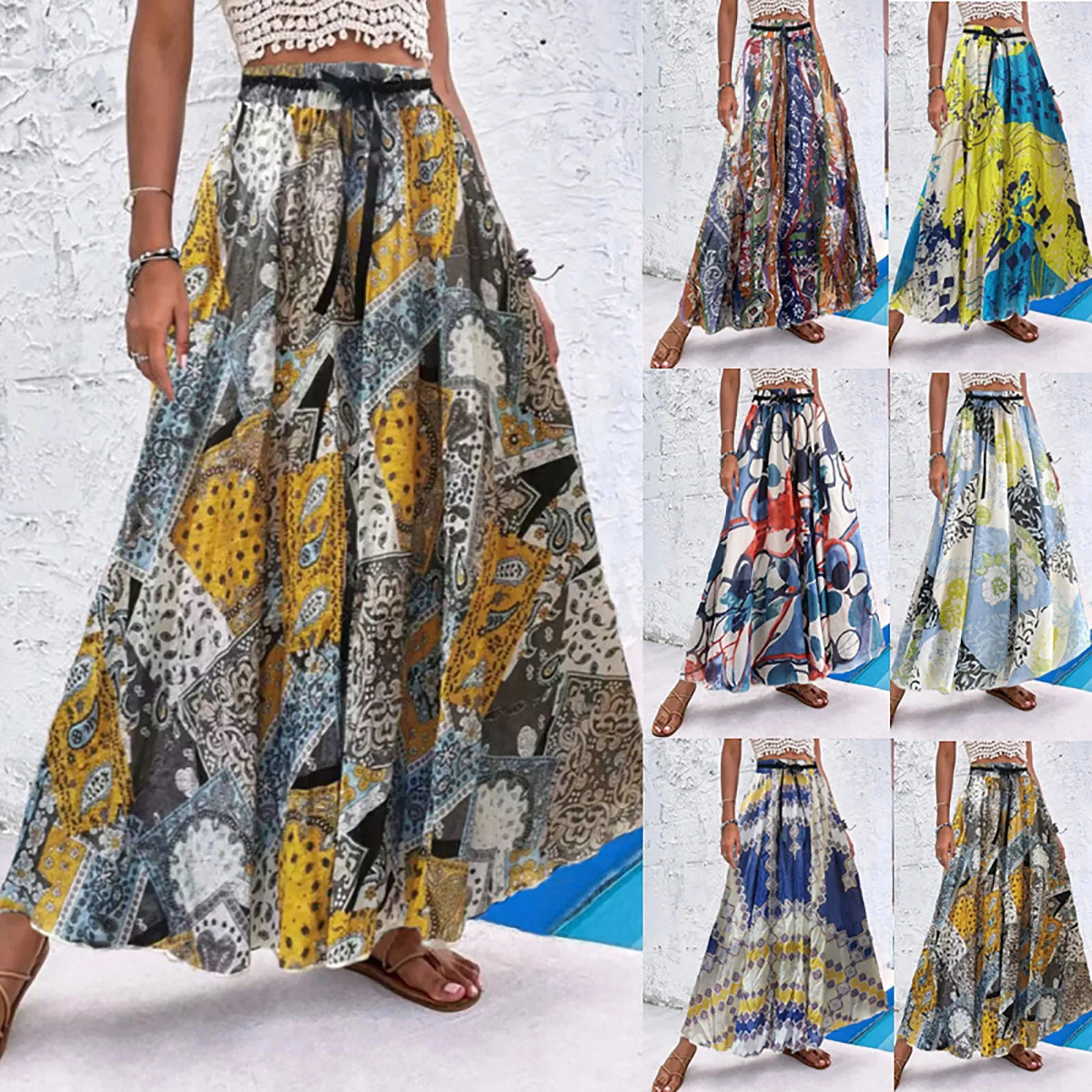 Fashion Ladies Summer Swing Skirt Loose Casual Printed Beach Skirt Versatile Printed Women's Summer Skirt юбка плиссированная
Fashion Ladies Summer Swing Skirt Loose Casual Printed Beach Skirt Versatile Printed Women's Summer Skirt юбка плиссированная