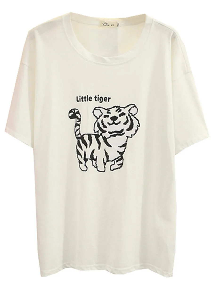 Plus Size T-Shirt For Women 4xl Cotton Summer 2022 Cute Cartoon Tees Basic Printed Tiger Short Sleeve O-Neck Tops
Plus Size T-Shirt For Women 4xl Cotton Summer 2022 Cute Cartoon Tees Basic Printed Tiger Short Sleeve O-Neck Tops