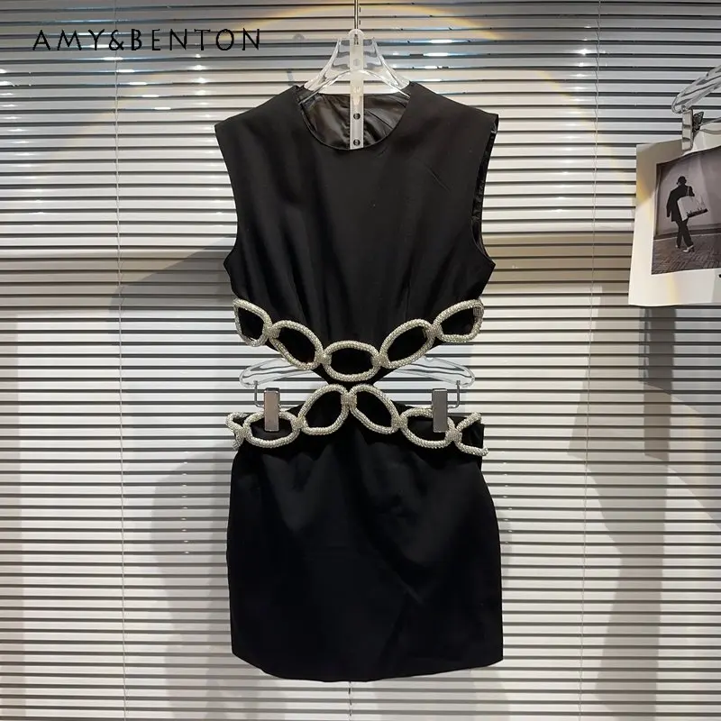 Summer 2023 New Long Dresses Dark Hot Girl Rhinestone Hollow-out Cinched Elegant Lady Sexy Mid-Length Dress Streetwear For Girls
Summer 2023 New Long Dresses Dark Hot Girl Rhinestone Hollow-out Cinched Elegant Lady Sexy Mid-Length Dress Streetwear For Girls