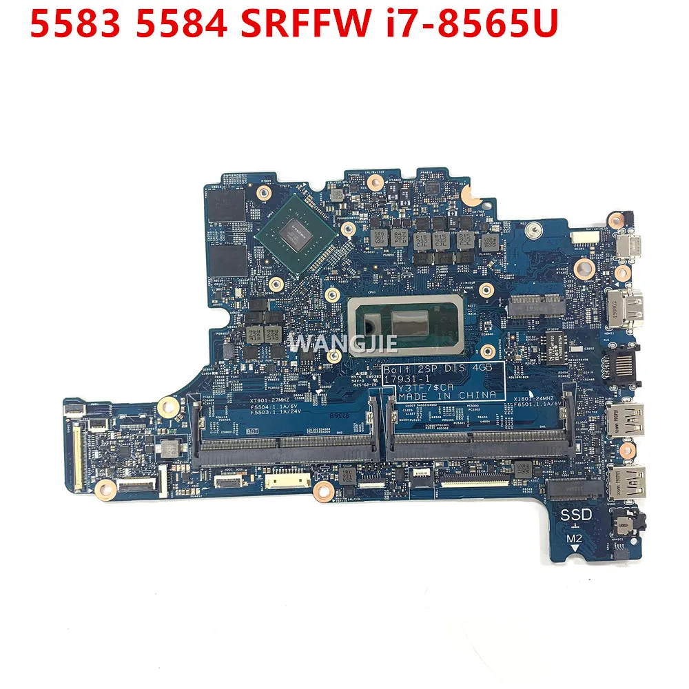 Материнская плата для ноутбука Dell Inspiron 17931 5583 5584 SRFFW i7-8565U 0T0T3P T0T3P, 100% рабочий 
Материнская плата для ноутбука Dell Inspiron 17931 5583 5584 SRFFW i7-8565U 0T0T3P T0T3P, 100% рабочий