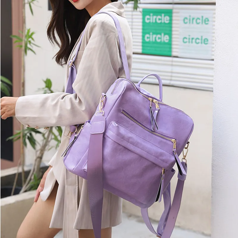 Women Quality Leather Backpacks For Girls Messenger Bag Casual PU Daypack Ladies Fashion Backpack Crossbody School Bags Hot 
Women Quality Leather Backpacks For Girls Messenger Bag Casual PU Daypack Ladies Fashion Backpack Crossbody School Bags Hot