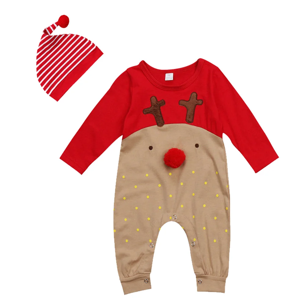 Reindeer Long Sleeve Christmas Stripe Hat Bodysuit Set Cartoon Red Nose Jumpsuit Pajama for Newborn Boys ( 70cm )
Reindeer Long Sleeve Christmas Stripe Hat Bodysuit Set Cartoon Red Nose Jumpsuit Pajama for Newborn Boys ( 70cm )