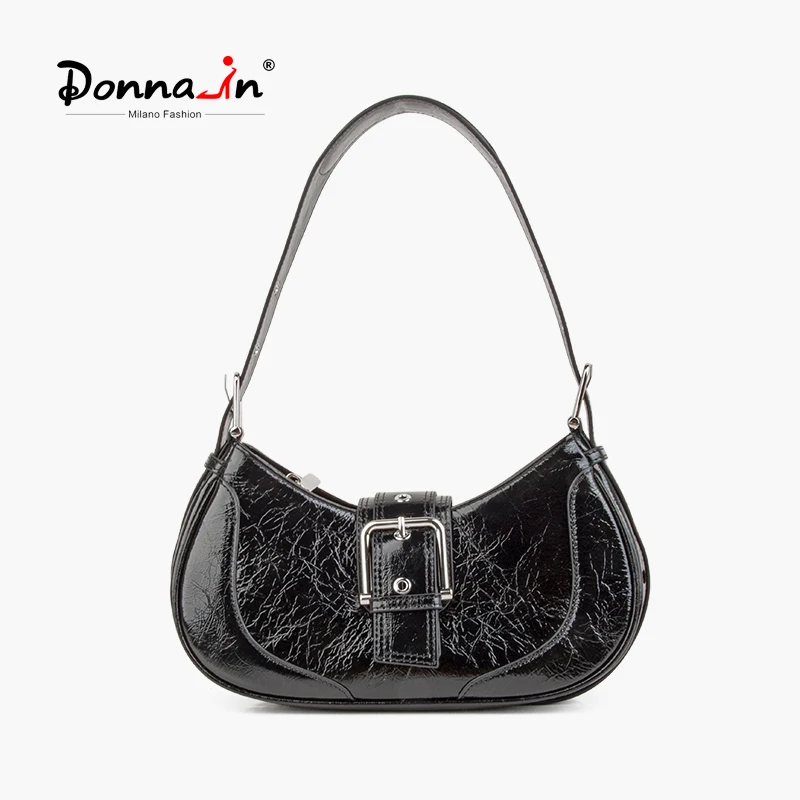 

Donna-in Calfskin Women Underarm Shoulder Crossbody Bag Genuine Leather Adjustable Metal Fashion y2k Lady Hobos Handbag Design