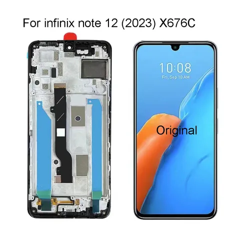 ЖК-дисплей 6,7 дюйма для Infinix Note 12 Pro 4G X676B / Note 12 2023 X676C, сенсорный экран Amoled TFT, дигитайзер в сборе, рамка, оригинал