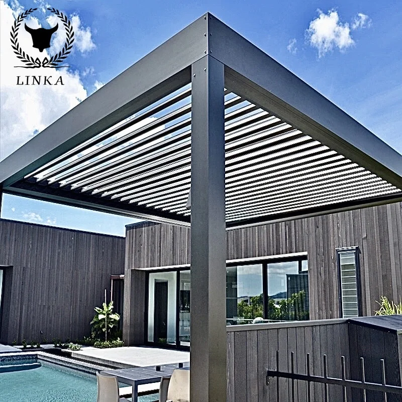 Multifunctional waterproof ceiling made in China, remote control electric roller shutter gazebo
Multifunctional waterproof ceiling made in China, remote control electric roller shutter gazebo