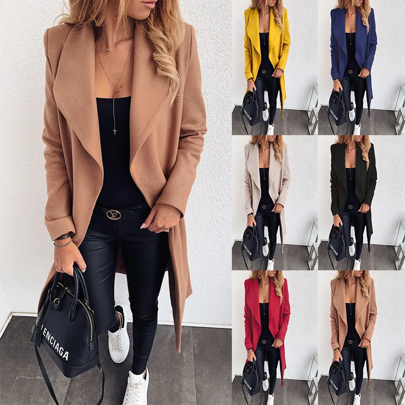 Women's casual fashionable coat coat Women's fashionable sexy lapel medium long strap woolen coat windbreaker warm windbreaker c
Women's casual fashionable coat coat Women's fashionable sexy lapel medium long strap woolen coat windbreaker warm windbreaker c