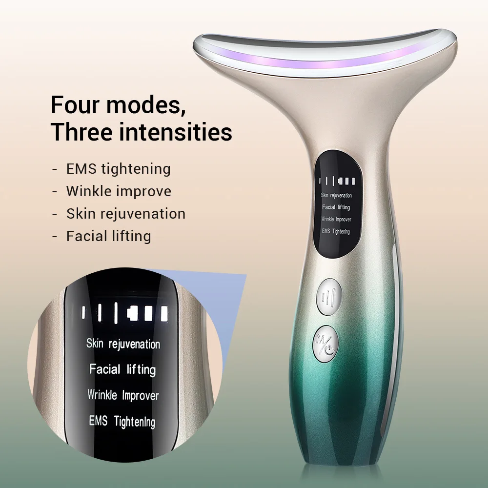 New Microcurrent Face Neck Beauty Device LED Photon Firming Rejuvenation Anti Wrinkle Thin Double Chin Skin Care Facial Massager
New Microcurrent Face Neck Beauty Device LED Photon Firming Rejuvenation Anti Wrinkle Thin Double Chin Skin Care Facial Massager