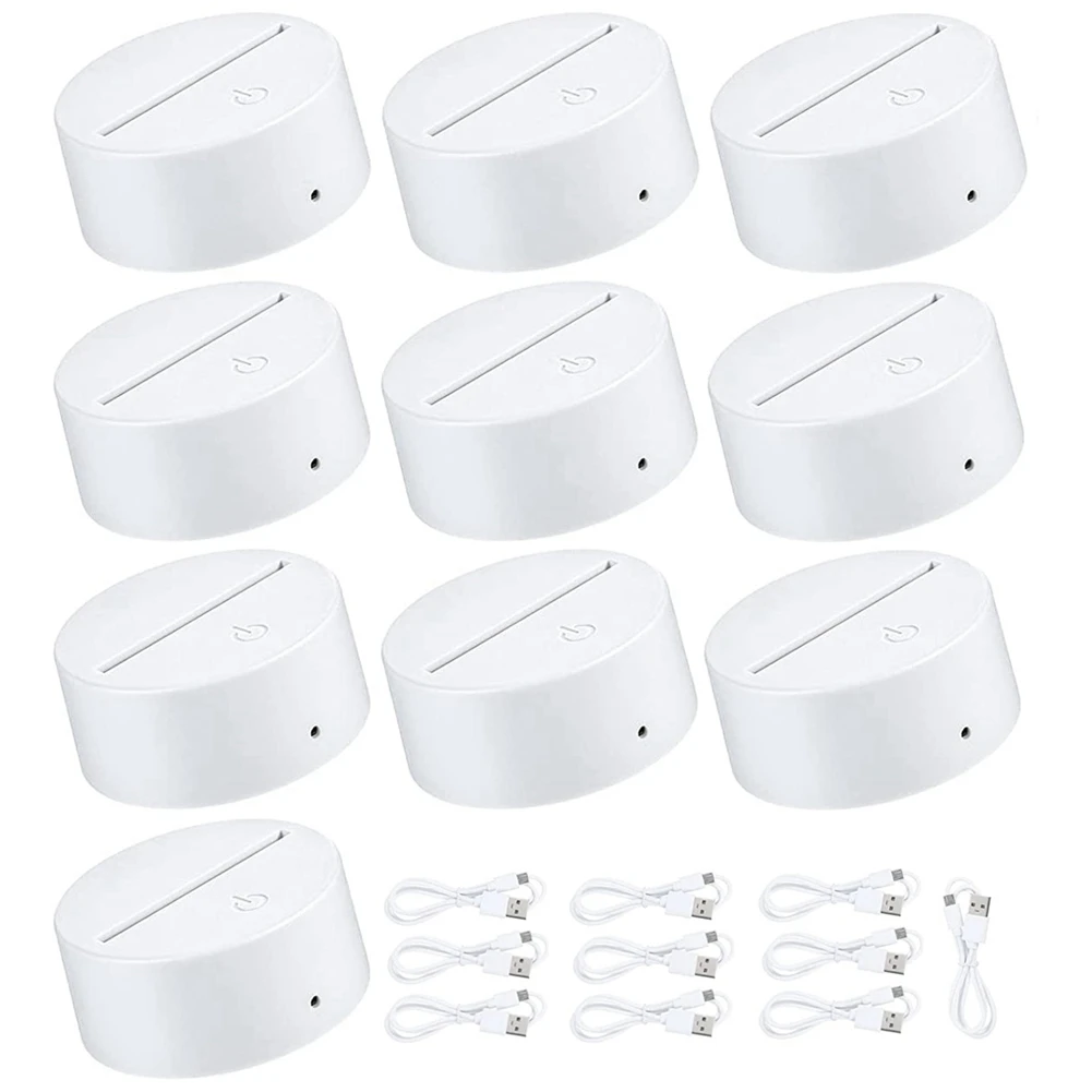 10 Pcs 7 Colors Touch Lamp Base 3D Night LED Light Lamp Base LED Lamp Holder Display Stand for Acrylic White
10 Pcs 7 Colors Touch Lamp Base 3D Night LED Light Lamp Base LED Lamp Holder Display Stand for Acrylic White