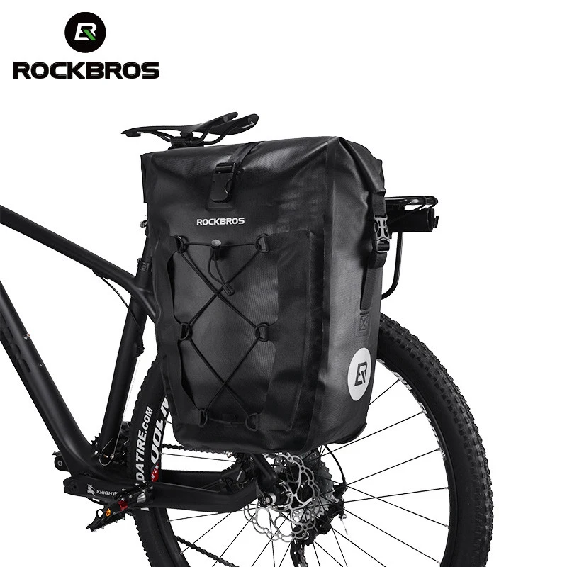 

ROCKBROS Waterproof Bike Bag 27L Travel Cycling Bag Basket Bicycle Rear Rack Tail Seat Trunk Bags Pannier MTB Bike Accessories