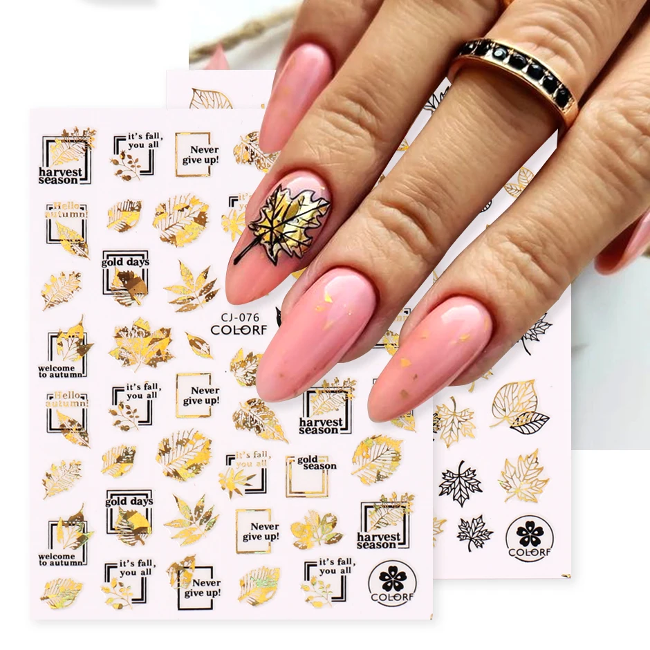 Laser Gold Geometry Maple Nail Manicure Stickers Shinning Autumn Leaves Frame Ginkgo Decals Fall DIY Decoration Sliders LYCJ-076 
Laser Gold Geometry Maple Nail Manicure Stickers Shinning Autumn Leaves Frame Ginkgo Decals Fall DIY Decoration Sliders LYCJ-076