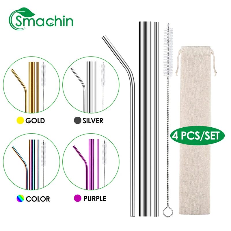 Smachin Reusable Drinking Straw Metal Straws 304 Stainless Steel Straws Set with Cleaner Brush Straight Bent Straw Party Bar
Smachin Reusable Drinking Straw Metal Straws 304 Stainless Steel Straws Set with Cleaner Brush Straight Bent Straw Party Bar