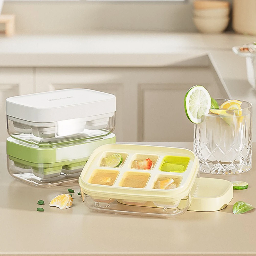6 Grid Big Ice Cube Mold Silicone Square Ice Cube Tray Home Summer DIY Ice Cube Maker Ice Storage Box For Whiskey Cocktail Juice
6 Grid Big Ice Cube Mold Silicone Square Ice Cube Tray Home Summer DIY Ice Cube Maker Ice Storage Box For Whiskey Cocktail Juice