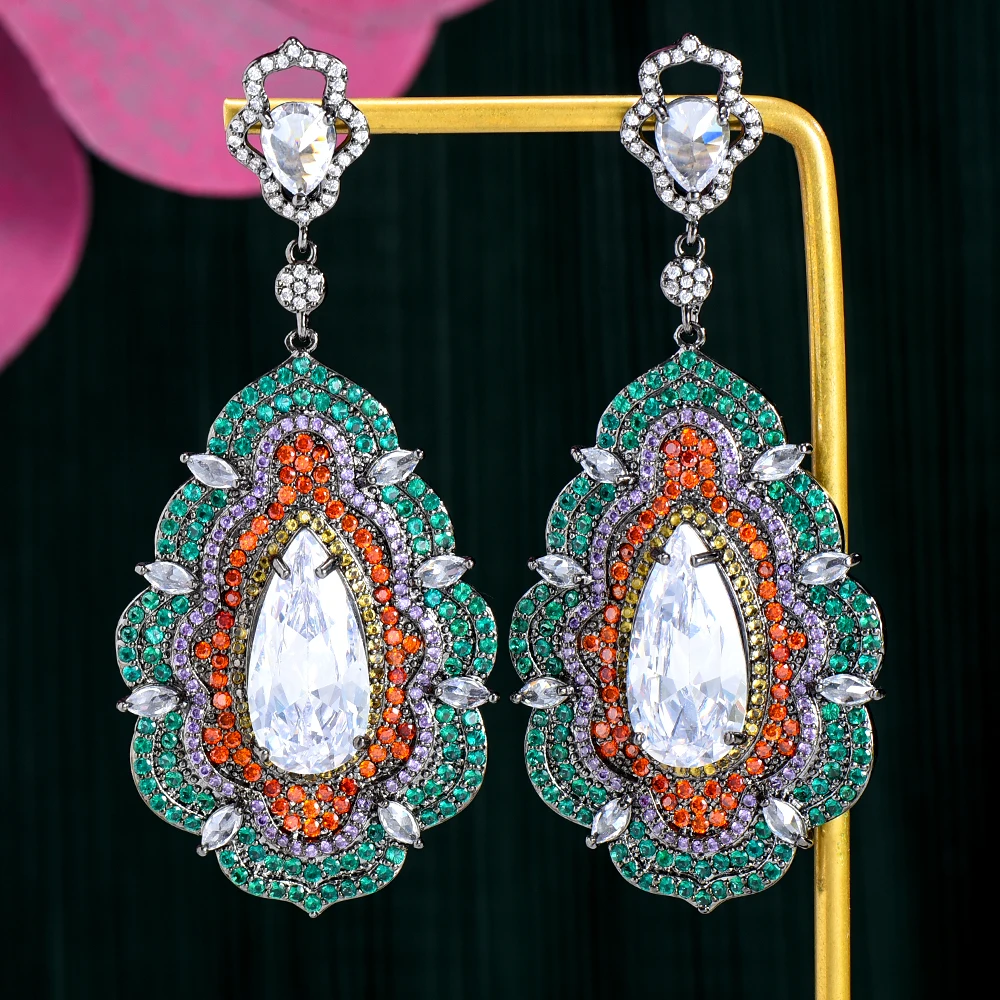 Blachette High Quality Luxury Statement Dangle Earrings for Women Wedding Fashion Cubic Zircon Bohemia Nigerian Jewelry 2022 New
Blachette High Quality Luxury Statement Dangle Earrings for Women Wedding Fashion Cubic Zircon Bohemia Nigerian Jewelry 2022 New