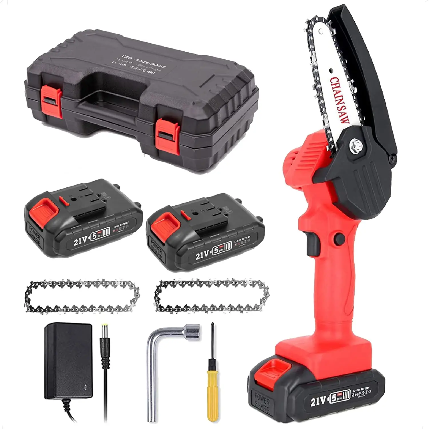 Cordless Chainsaw, Pafieo 21V 4 Inch Mini Chainsaw with Battery and Charger, Electric Tree Saw for Metal wall plate
Cordless Chainsaw, Pafieo 21V 4 Inch Mini Chainsaw with Battery and Charger, Electric Tree Saw for Metal wall plate