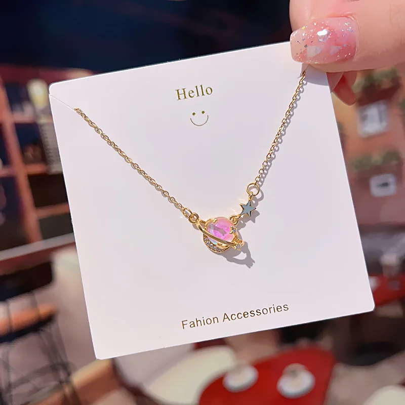 Sweet Colorful Small Planet Necklace Women's Fashion Pendant Collarbone Chain Simple High-end Necklace Jewelry Accessories
Sweet Colorful Small Planet Necklace Women's Fashion Pendant Collarbone Chain Simple High-end Necklace Jewelry Accessories