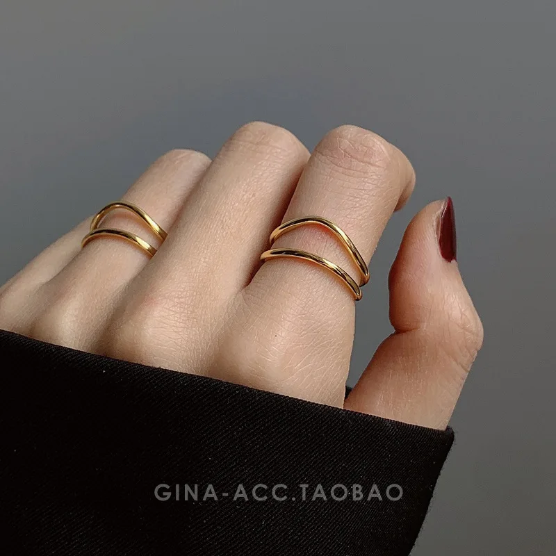 925 Sterling Silver Fashion Gold Double Curved Lines Luxury Simple Women's Ring Jewelry Wedding Birthday Gift
925 Sterling Silver Fashion Gold Double Curved Lines Luxury Simple Women's Ring Jewelry Wedding Birthday Gift