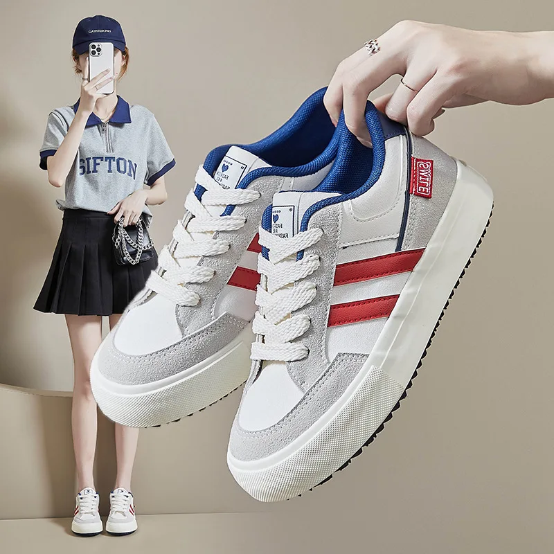 Spring Autumn Shoes for Women Canvas Casual Shoes Girl Striped Flats Skateboard Shoes All-match Lace-up Sneakers 
Spring Autumn Shoes for Women Canvas Casual Shoes Girl Striped Flats Skateboard Shoes All-match Lace-up Sneakers