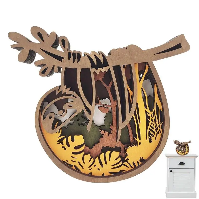 Wooden Animals Desktop Ornament Retro Sloth Stature Decor Hollow Carved Animal Decoration Vivid Sloth Statue Art Decor For Home
Wooden Animals Desktop Ornament Retro Sloth Stature Decor Hollow Carved Animal Decoration Vivid Sloth Statue Art Decor For Home