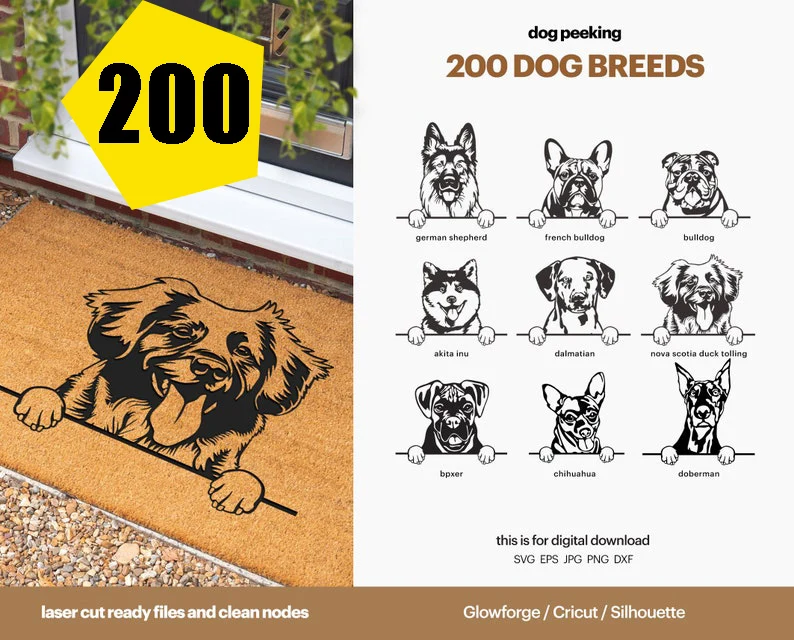 Various Dog Set of 200 Laser Files for Cutting SVG DXF DWG CDR and Digital Multilayer Layout Files Laser Engraving
Various Dog Set of 200 Laser Files for Cutting SVG DXF DWG CDR and Digital Multilayer Layout Files Laser Engraving