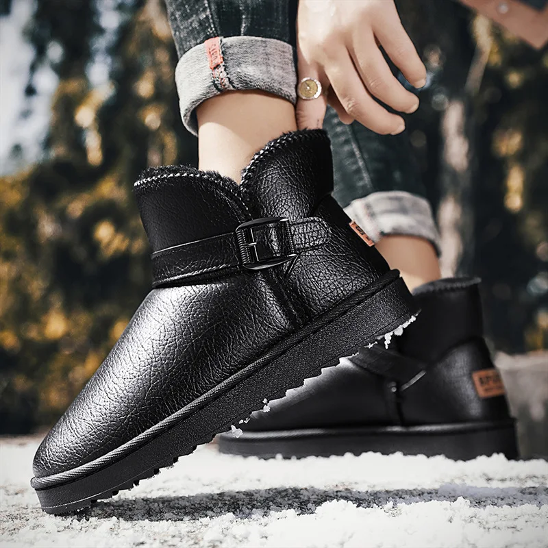 Thick plush snow boots men's leather non-slip waterproof warm thick-soled cotton boots men's winter cotton shoes
Thick plush snow boots men's leather non-slip waterproof warm thick-soled cotton boots men's winter cotton shoes